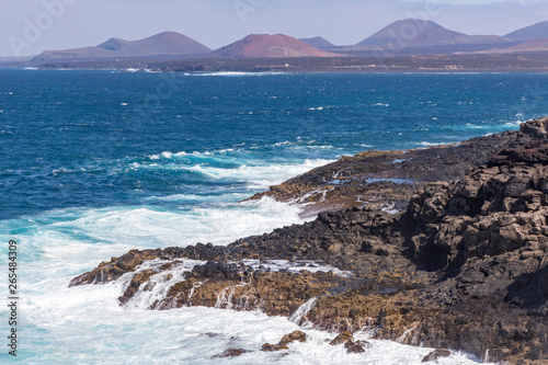 East coast of Lanzarote Island in Canary islands. Spain