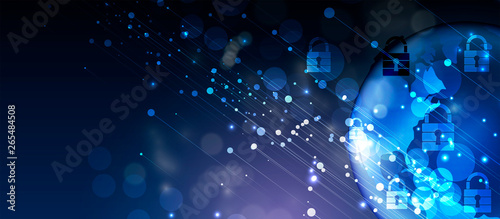 Cybersecurity and information or network protection. Future technology web services for business and internet project