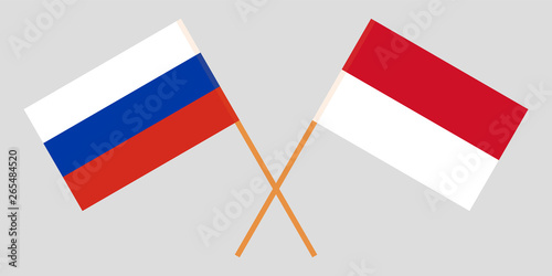 Indonesia and Russia. The Indonesian and Russian flags. Official colors. Correct proportion. Vector