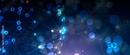 Cybersecurity and information or network protection. Future technology web services for business and internet project