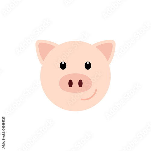 Muzzle pig Vector illustration. Flat design for business financial marketing banking advertising web concept cartoon illustration.