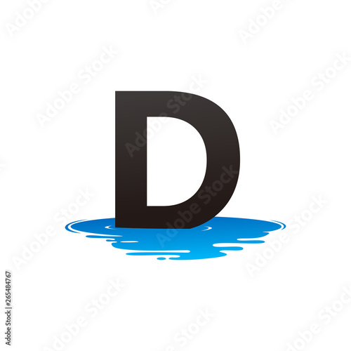 Letter D and Puddle Water Logo Template Design Vector, Emblem, Design Concept, Creative Symbol, Icon