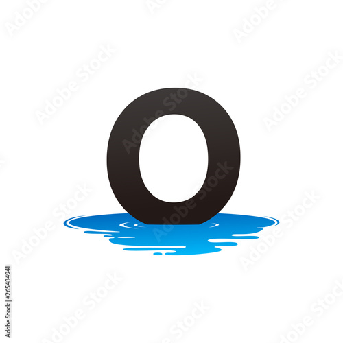 Letter O and Puddle Water Logo Template Design Vector, Emblem, Design Concept, Creative Symbol, Icon
