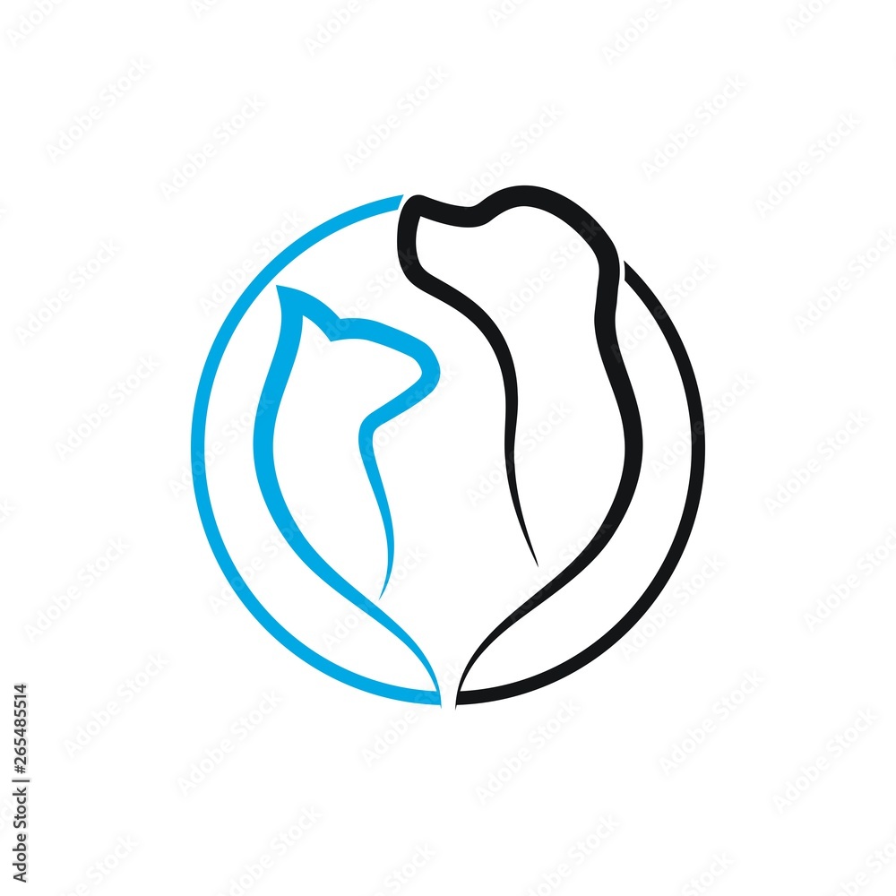 Animal pet logo Vector image of an dog cat and bird on white background. Animal pet logo Vector image of an dog cat and bird on white background.