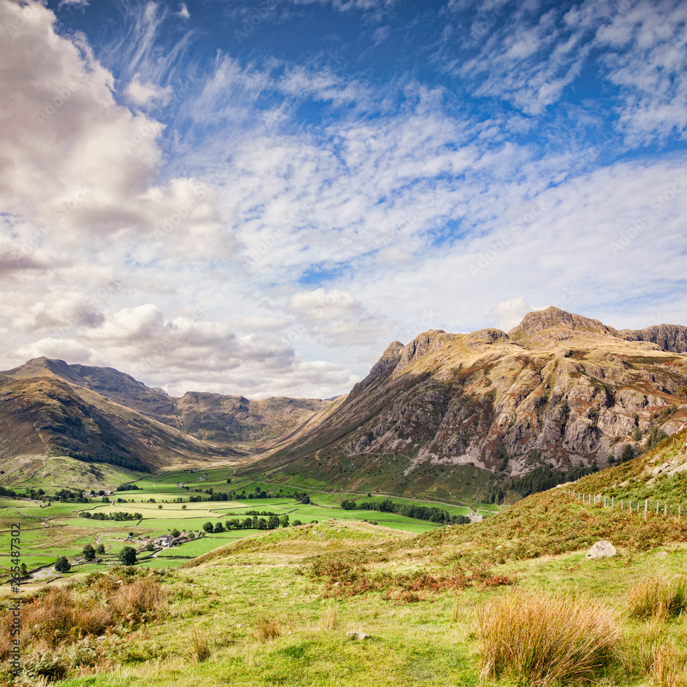 View of Upper Langdale in the Lake District, Cumbria, England, UK.