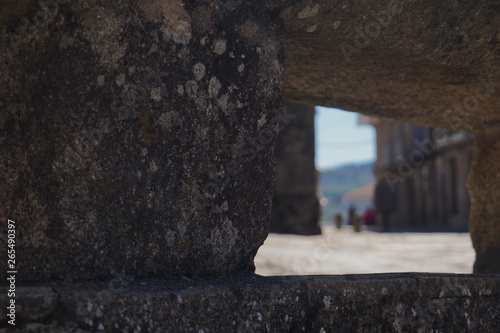 Medieval window made from stone in Galicia