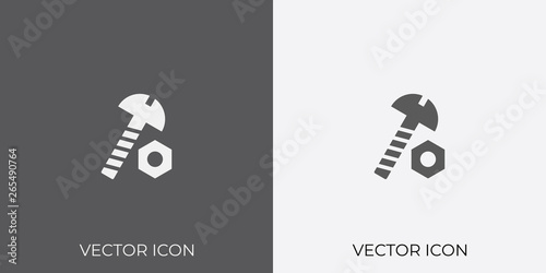 Light & Dark Gray Icon of Nut Bolt For Mobile, Software & App.. Eps. 10.