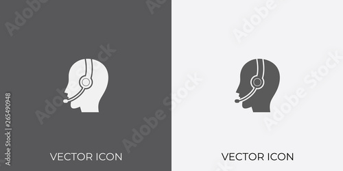 Light & Dark Gray Icon of Call Operator For Mobile, Software & App.. Eps. 10.