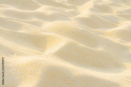 Yellow Sand Texture Beautiful. Fine Beach Sand In The Summer Sun.