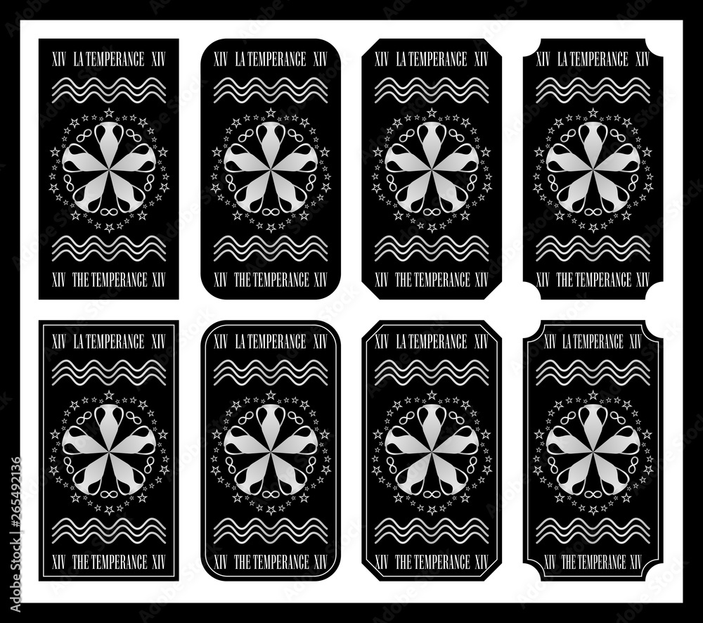 Fototapeta The Temparance Tarot of the symbols black and white