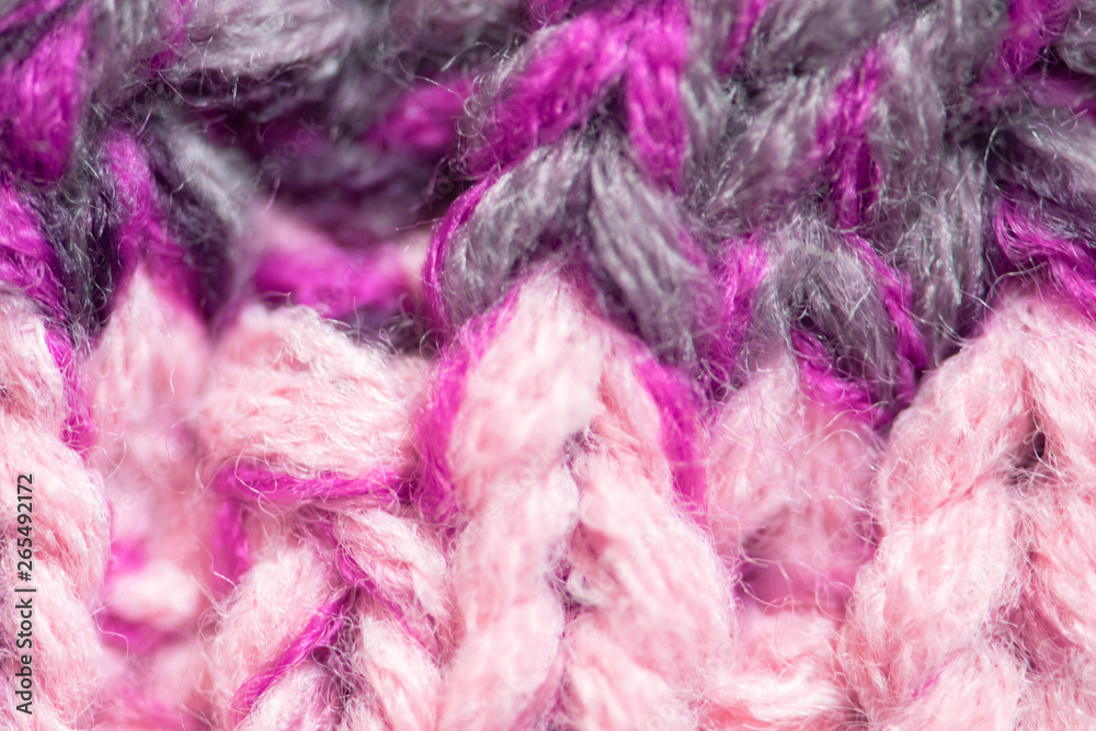 Obraz premium Background of the wool yarn. Woolen fabric texture closeup. Textile texture background. Detailed warm yarn background.