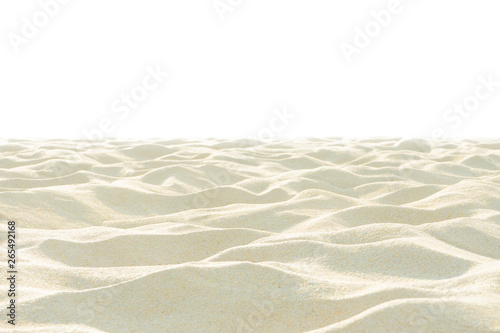 Fine beach sand in the summer sun, On white background.
