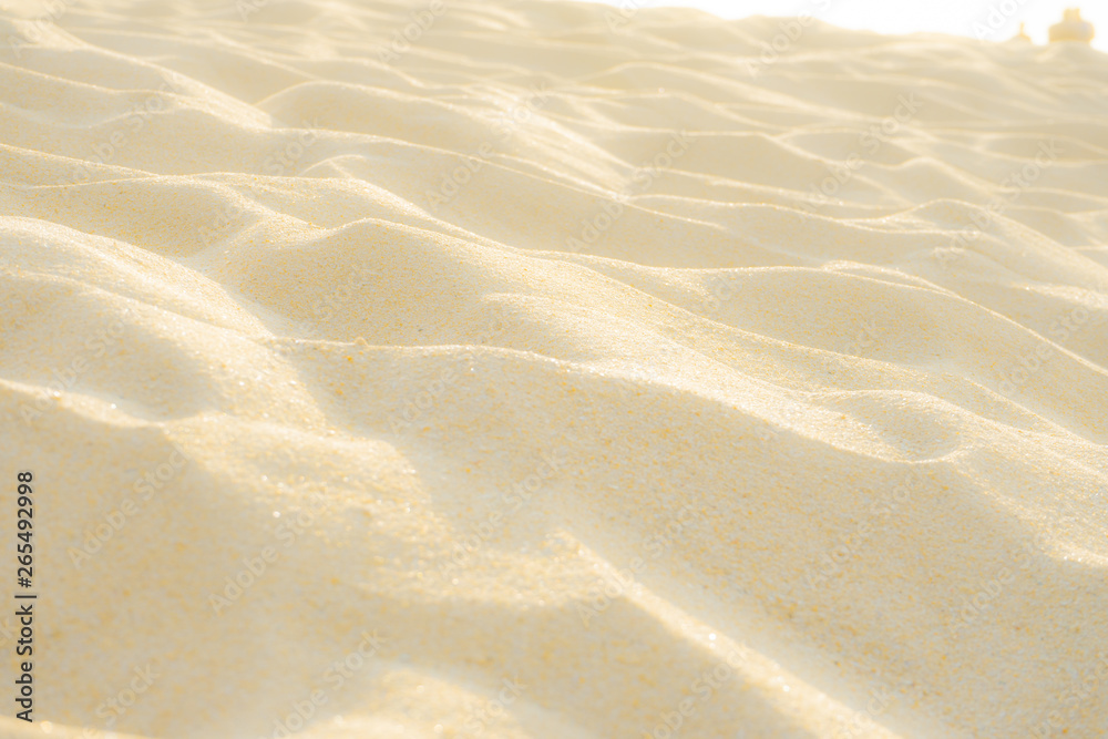 Aerial view Fine beach sand in the summer sun Aerial view Fine beach sand in the summer sun