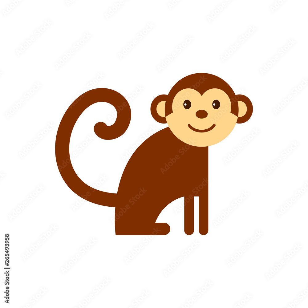 Monkey drawing on white background Royalty Free Vector Image