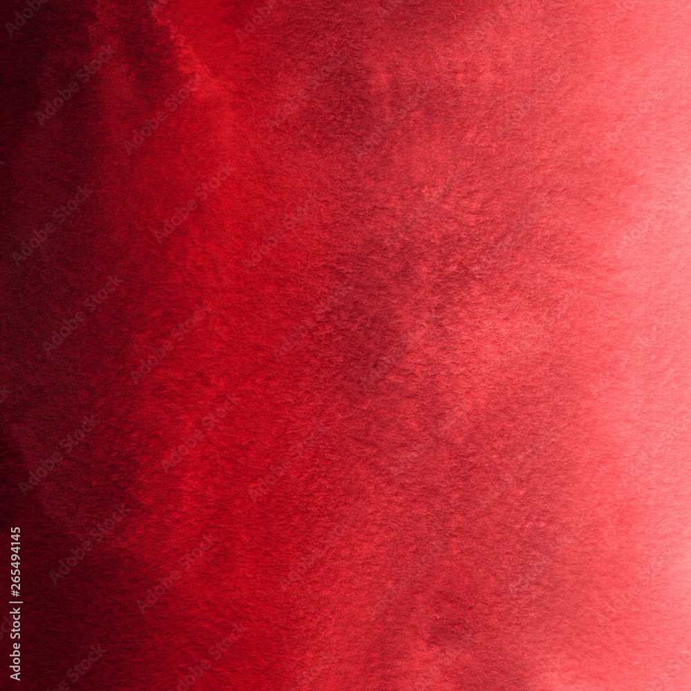 Fototapeta premium Red ink and watercolor texture on white paper background. Paint leaks and ombre effects. Hand painted abstract image.