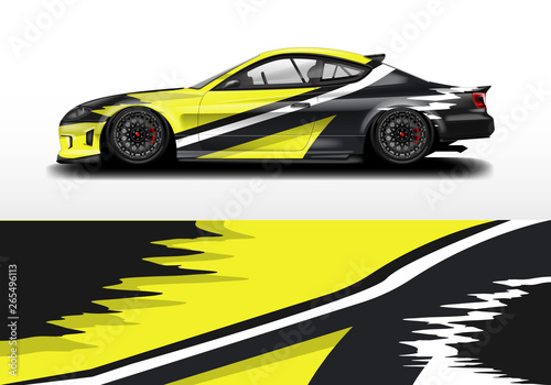 Car wrap graphic vector. Abstract stripe racing background kit designs for wrap vehicle  race car  rally  adventure and livery