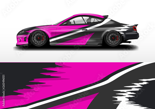 Car wrap graphic vector. Abstract stripe racing background kit designs for wrap vehicle  race car  rally  adventure and livery
