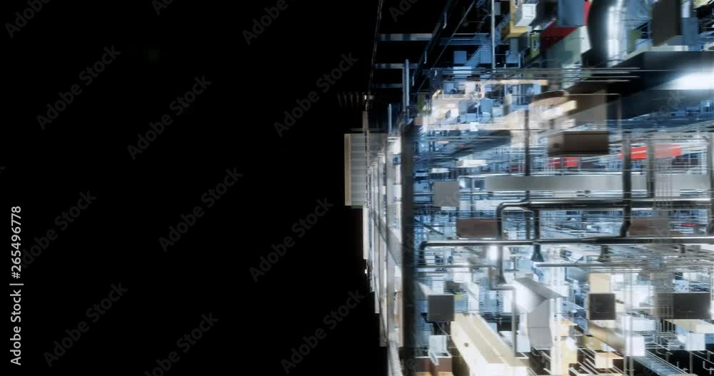 Visualization of a BIM model of an office building with transparent walls (roof view) Visualization of a BIM model of an office building with transparent walls (roof view)