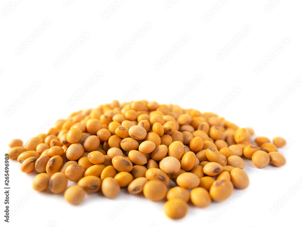 Raw dried soybeans isolated on white background. Raw dried soybeans isolated on white background.