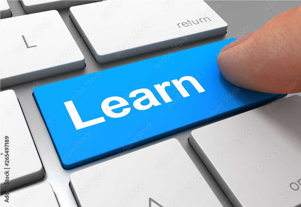 Fototapeta premium learn push button concept 3d illustration