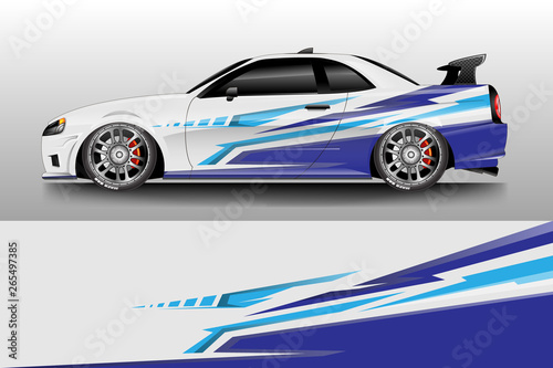 Car wrap graphic vector. Abstract stripe racing background kit designs for wrap vehicle, race car, rally, adventure and livery