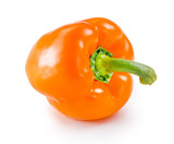 Fresh Orange pepper isolated on the white background. Food concept.