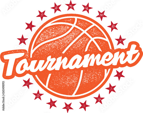 Basketball Tournament Rubber Stamp