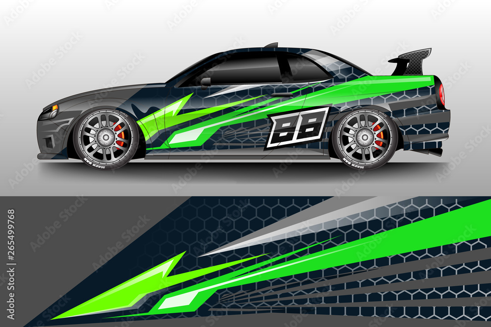 Car wrap design abstract strip and background for Car wrap and vinyl sticker