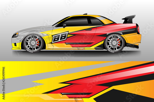 Car wrap design abstract strip and background for Car wrap and vinyl sticker © Alleuy