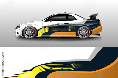 Car wrap livery decal vector   supercar  rally  drift . Graphic abstract stripe racing background . Eps 10 