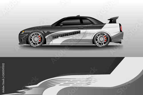 Car wrap livery decal vector   supercar  rally  drift . Graphic abstract stripe racing background . Eps 10 