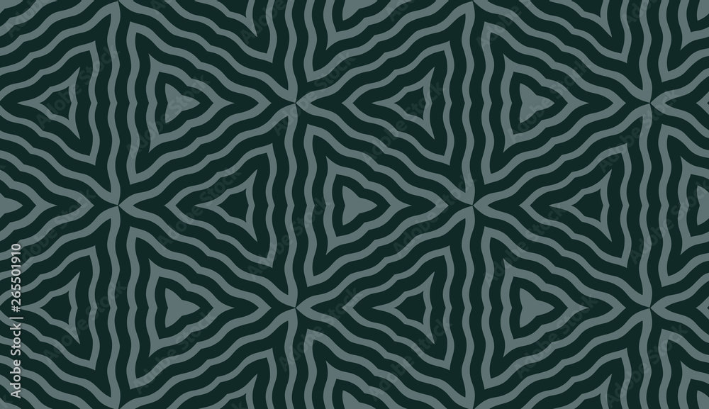 Seamless pattern with decorative ornament of green and gray shades