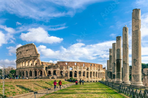 Canvas Print Rome Italy-scenic view of Colosseum, one of the most important sights of Rome