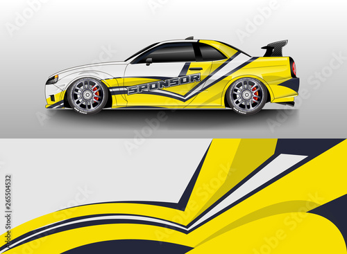 Car wrap livery decal vector   supercar  rally  drift . Graphic abstract stripe racing background . Eps 10 