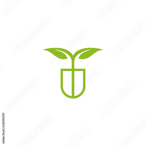 Leaf icon logo design vector template