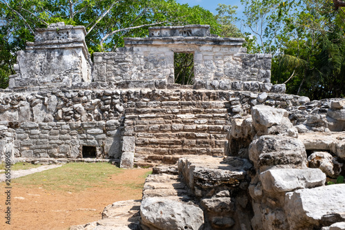 Ancient mayan ruins at the jungle in Mexico