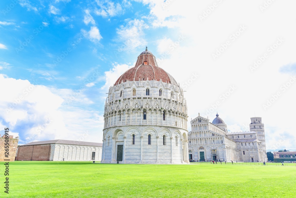 Pisa Baptistery of St. John and Pisa Cathedral in Pisa, Italy