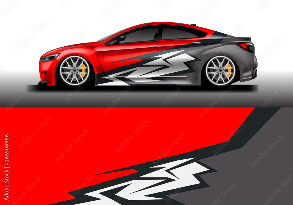 Sticker car design vector. Graphic abstract background designs for vehicle, race car, rally, livery 