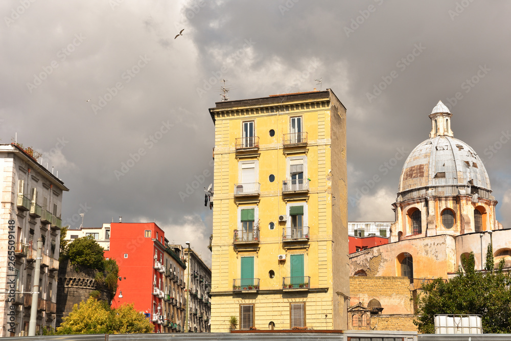 Naples, historic buildings with many architectural styles