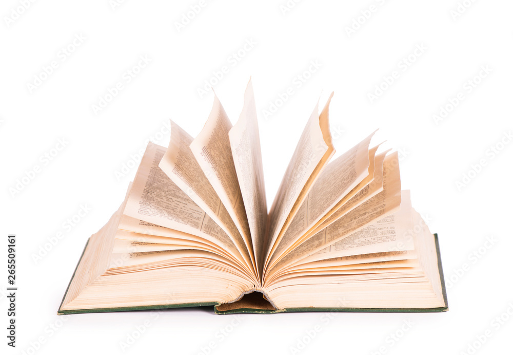 Fototapeta premium open old book isolated on white background