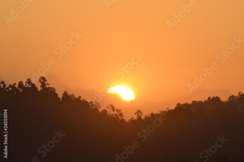 Sunrise in kausani uttarakhand India