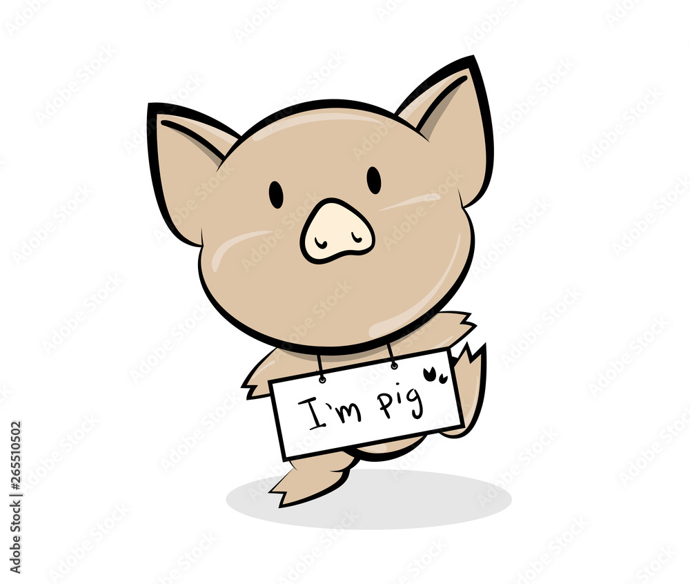 Illustrations of pig action logo on white background, Animals vector of isolated a cute pig icon Illustrations of pig action logo on white background, Animals vector of isolated a cute pig icon