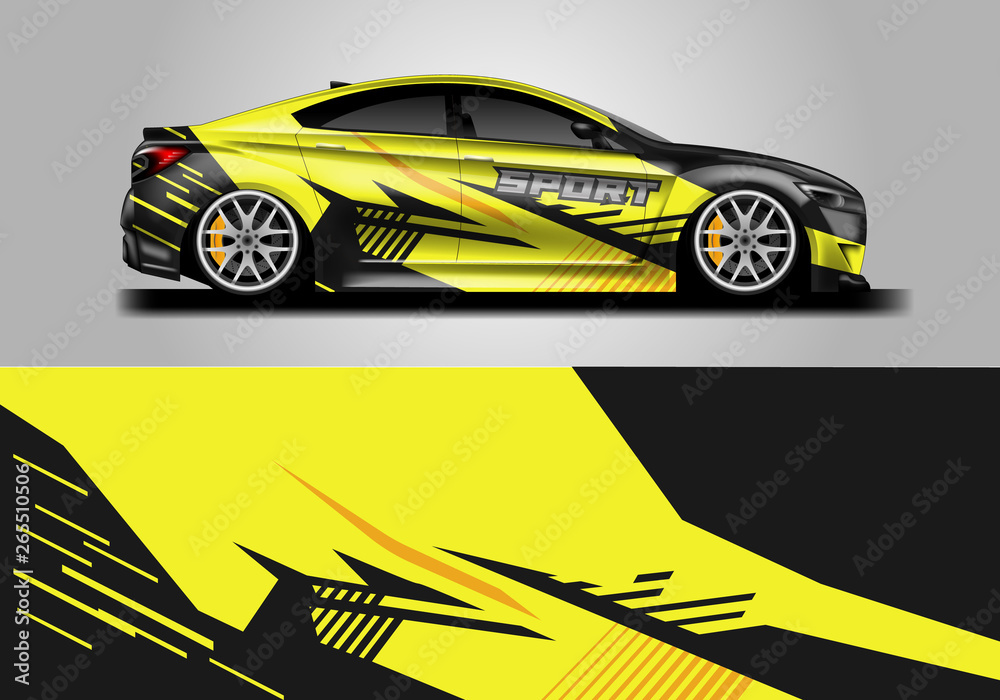 Sticker car design vector. Graphic abstract background designs for vehicle, race car, rally, livery 