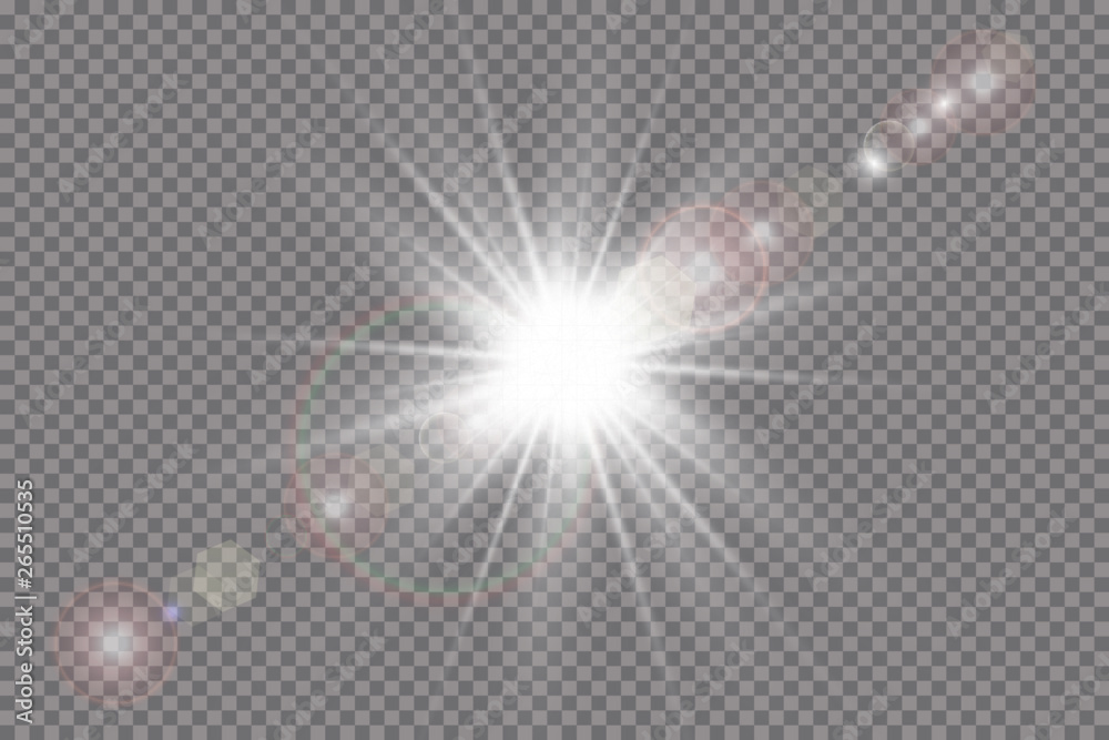 Vector transparent sunlight special lens flare light effect. - obrazy, fototapety, plakaty 