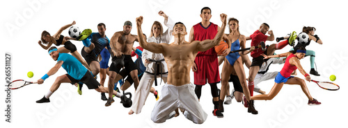 Fototapeta Naklejka Na Ścianę i Meble -  Multi sports collage karate, tennis, soccer, basketball, etc