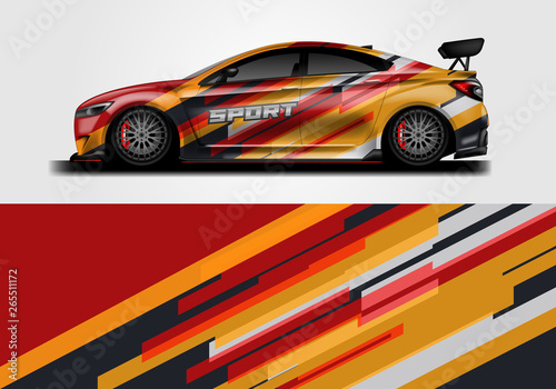 Sticker car design vector. Graphic abstract background designs for vehicle  race car  rally  livery 