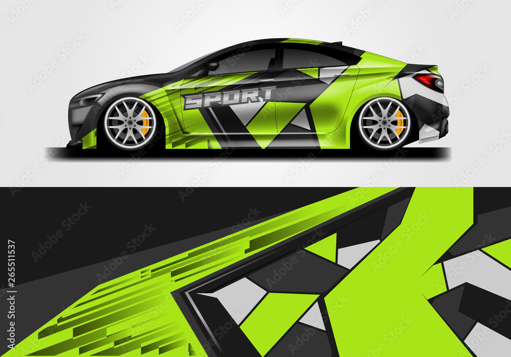 Sticker car design vector. Graphic abstract background designs for vehicle, race car, rally, livery Sticker car design vector. Graphic abstract background designs for vehicle, race car, rally, livery