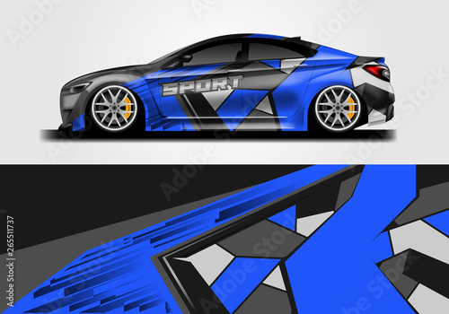 Sticker car design vector. Graphic abstract background designs for vehicle, race car, rally, livery 