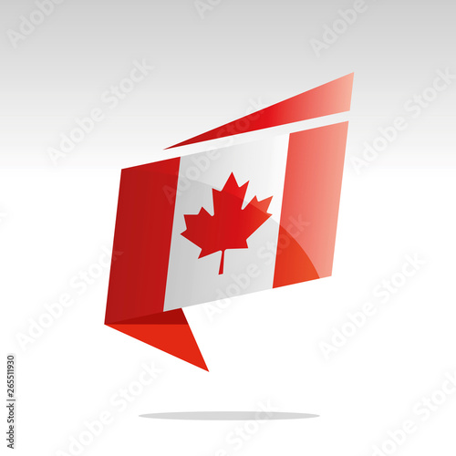 New abstract Canada flag origami logo icon button label vector