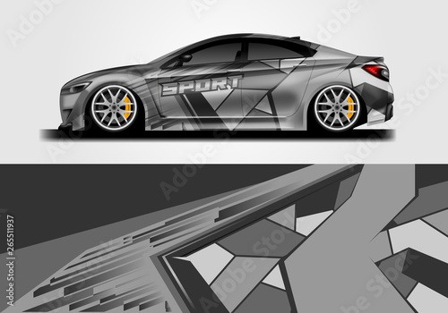 Sticker car design vector. Graphic abstract background designs for vehicle, race car, rally, livery 